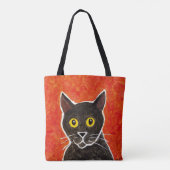 Black Cat Canvas tas (Achterkant)