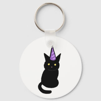 Black Cat Celebration Keyring Sleutelhanger