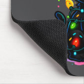 Black Cat Christmas Ice Cream Drip Santa Hat Cute  Muismat (Hoek)