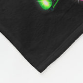 Black Cat Christmas Lights Funny Santa Hat Black C Fleece Deken (Hoek)