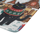Black Cat Christmas Snow Holiday Snijplank (Hoek)