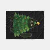 Black Cat Christmas Tree Cute Holiday Pet Lover De Fleece Deken (Voorkant (Horizontaal))
