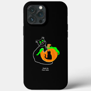 Black Cat Citrouille Apple iPhone 13 Pro Max Coque