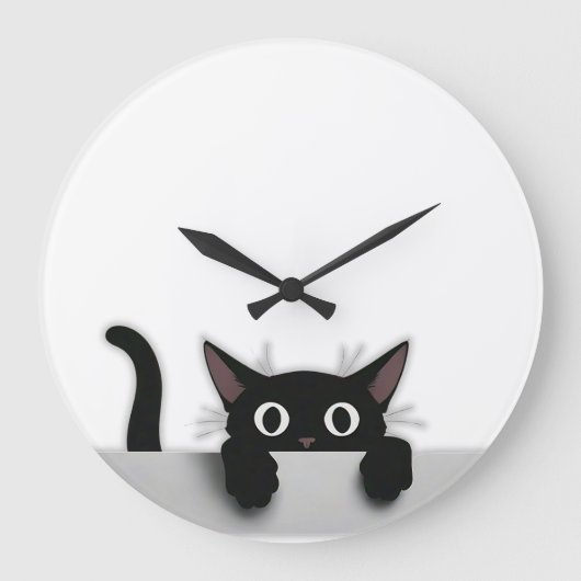Black Cat Clock Grote Klok (Voorkant)