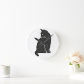 Black Cat Clock Ronde Klok (Huis)