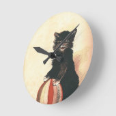 Black Cat Clock Ronde Klok (Hoek)