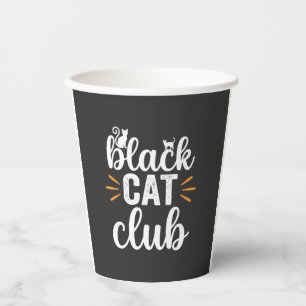 Black Cat Club Halloween-ontwerp Papieren Bekers