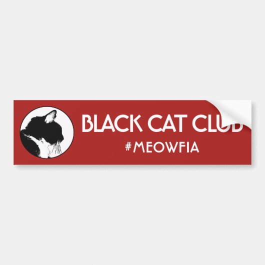 Black Cat Club Meowfia Bumpersticker (Voorkant)