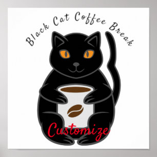 Black Cat Coffee Break Thunder_Cove Poster