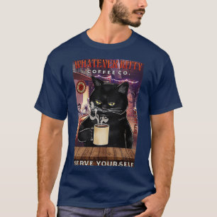 Black Cat Coffee Funny Cat citeert cadeau T-shirt