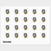 Black Cat Coffee Illustration Ronde Sticker (Vel)