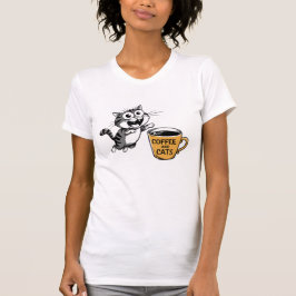 Black Cat Coffee Lover T-Shirt