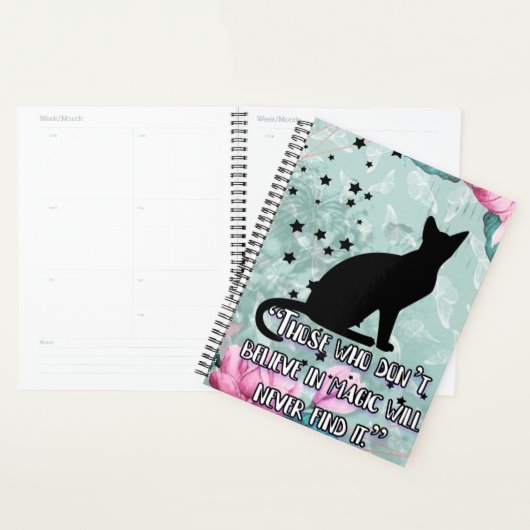 Black cat croire à l'agenda du planificateur de de (Devant avec enveloppe)