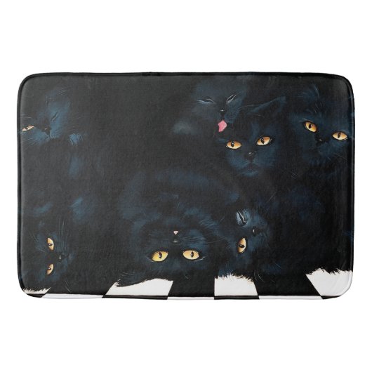 Black Cat Cuddle Badmat (Voorkant)