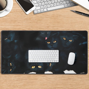 Black Cat Cuddle Bureaumat