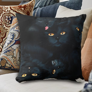 Black Cat Cuddle Kussen