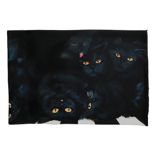 Black Cat Cuddle Kussensloop (Voorkant)