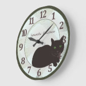 Black Cat Custom Large Round Wall klok (Hoek)