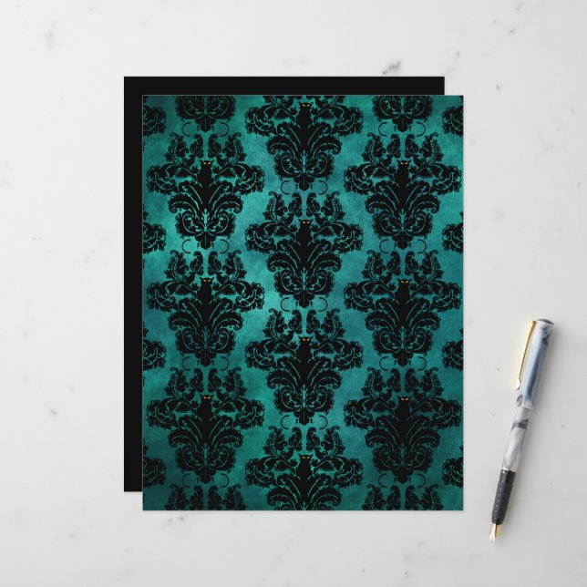 Black Cat Damask  (Voorkant / Achterkant in situ)