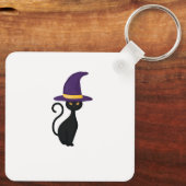 Black Cat Design | Halloween | Cat Lovers Sleutelh Sleutelhanger (Achterkant)