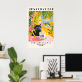 Black Cat Drinking Coffee Poster Henri Matisse (Bureau à domicile)