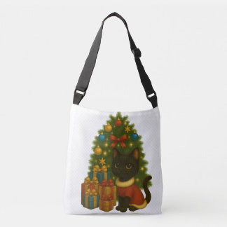 “Black Cat Emi and the Christmas Tree” Crossbody Tas