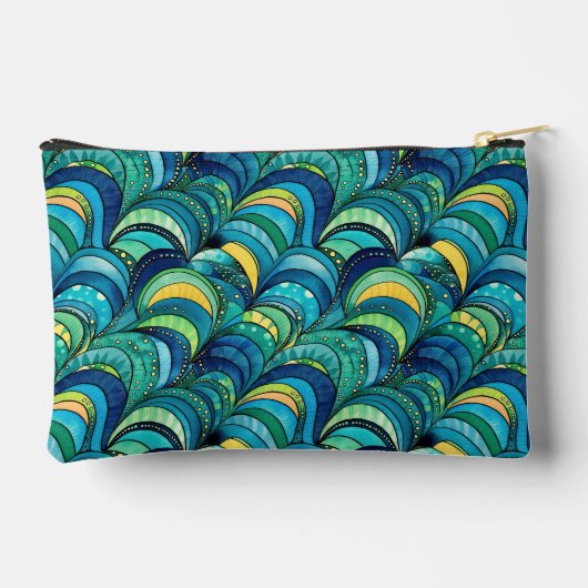 Black Cat en Celestial Moon Print Accessoire Pouch Etui (Achterkant)