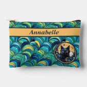 Black Cat en Celestial Moon Print Accessoire Pouch Etui (Voorkant)