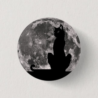 Black Cat en Full Moon Button