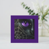 BLACK CAT EN SPIDER WEB AANGEPASTE HALLOONKAART KAART (Staand voorkant)