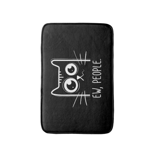 Black Cat Ew People Funny Cat Lover Badmat (Voorkant Verticaal)