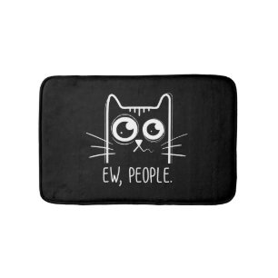 Black Cat Ew People Funny Cat Lover Badmat