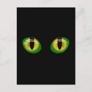 BLACK CAT EYES ART BRIEFKAART