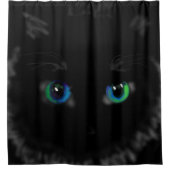 Black Cat Eyes Drôle rideau de douche (Devant)