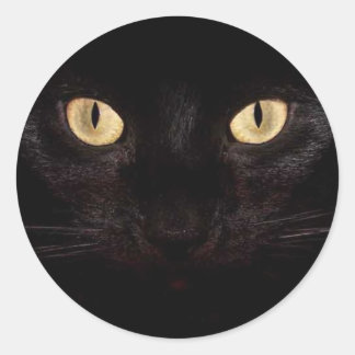 Black Cat Eyes Ronde Sticker