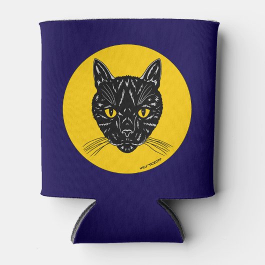 Black Cat Face Blikjeskoeler (Voorkant)