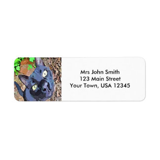 Black Cat Face Etiket