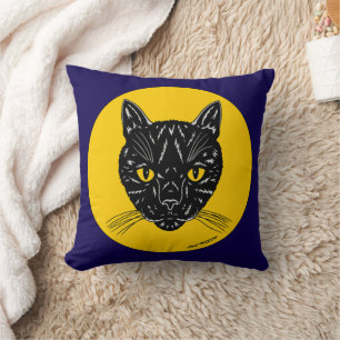 Black Cat Face Kussen