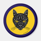 Black Cat Face Magneet (Voorkant)