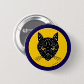 Black Cat Face Ronde Button 5,7 Cm (Voorkant /achterkant)