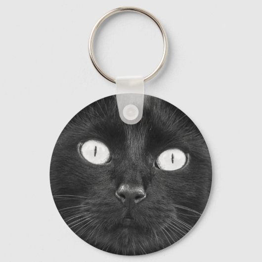 Black Cat Face Sleutelhanger (Voorkant)