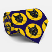 Black Cat Face Stropdas (Opgerold)