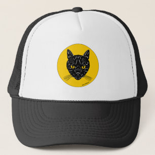 Black Cat Face Trucker Pet