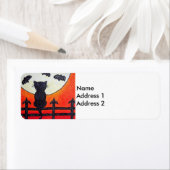 Black Cat Fence Moon Bats Etiket (Insitu)