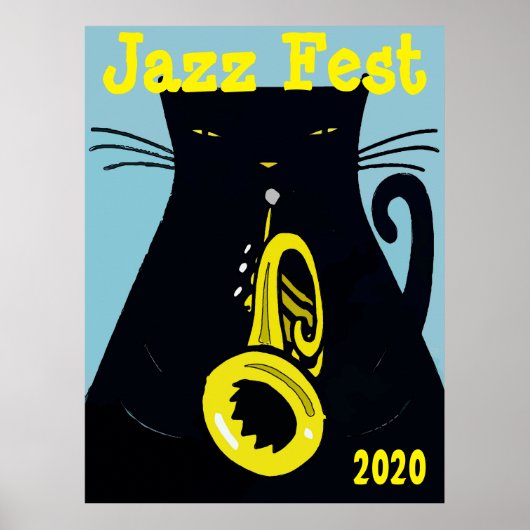 Black Cat Fest met Trumpet Poster (Voorkant)