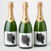 Black Cat Filing Nails Sparkling Wijnetiket (Flessen)