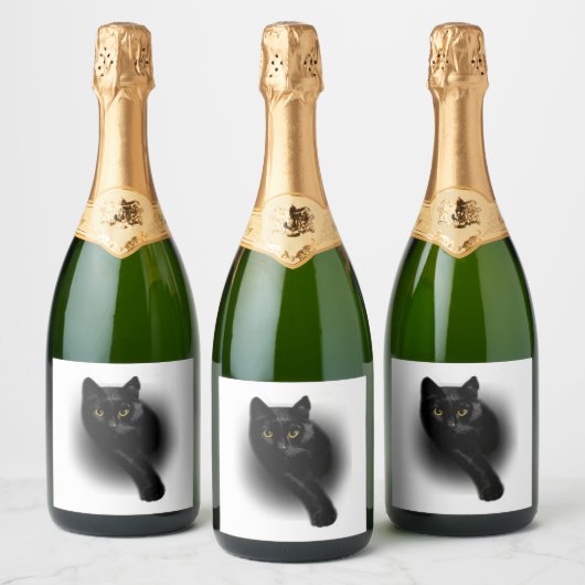 Black Cat Filing Nails Sparkling Wijnetiket (Flessen)