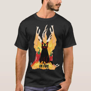 Black cat Fireworks T-shirt