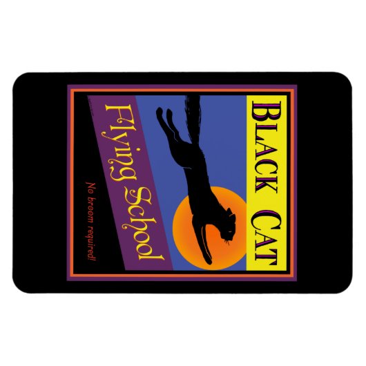 Black Cat Flexi Magnet (Horizontal)