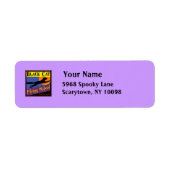 Black Cat Flying School Aangepaste Halloween Label (Voorkant)